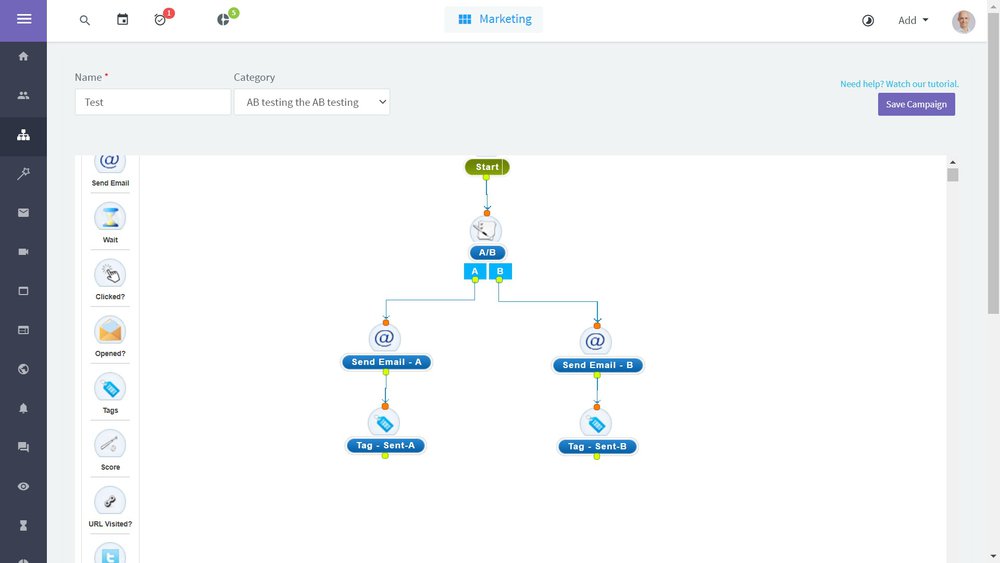 A/B testing with Agile CRM